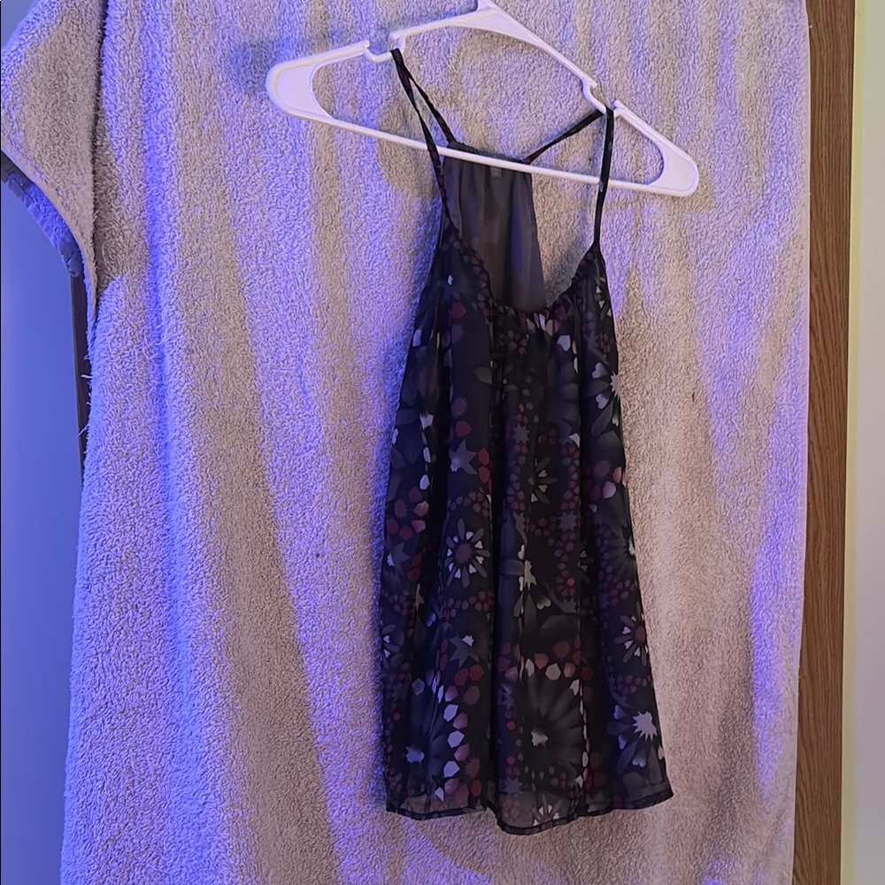Floral Black Sheer Women's Top